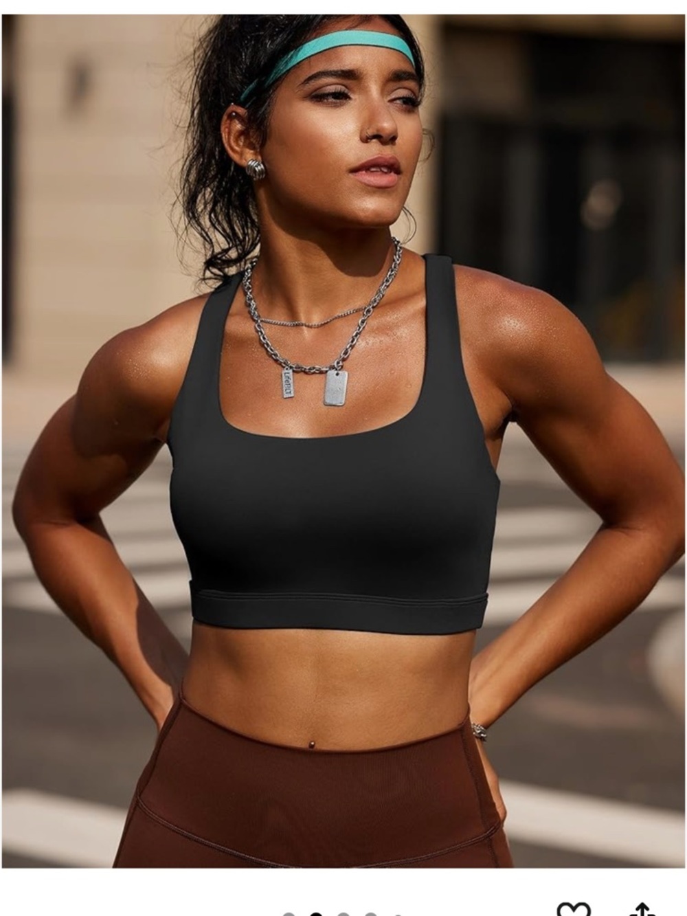 Running Girl High Impact Racerback Sports Bra Black XL Molded Cup